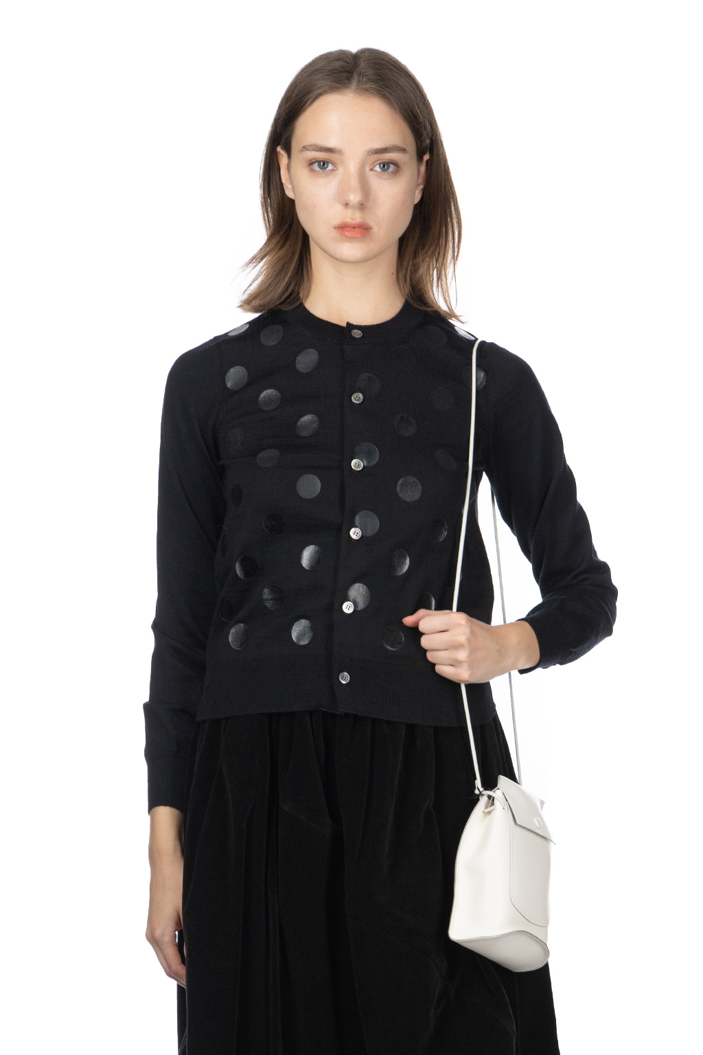 Comme Des Garcons Comme Des Garcons Polka Dot Cardigan Black Women Blue Button Shop